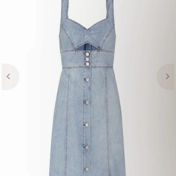 white christmas dresses Rebecca Taylor Women's Gabrielle Denim Midi-Dress - Deep Sea Wash